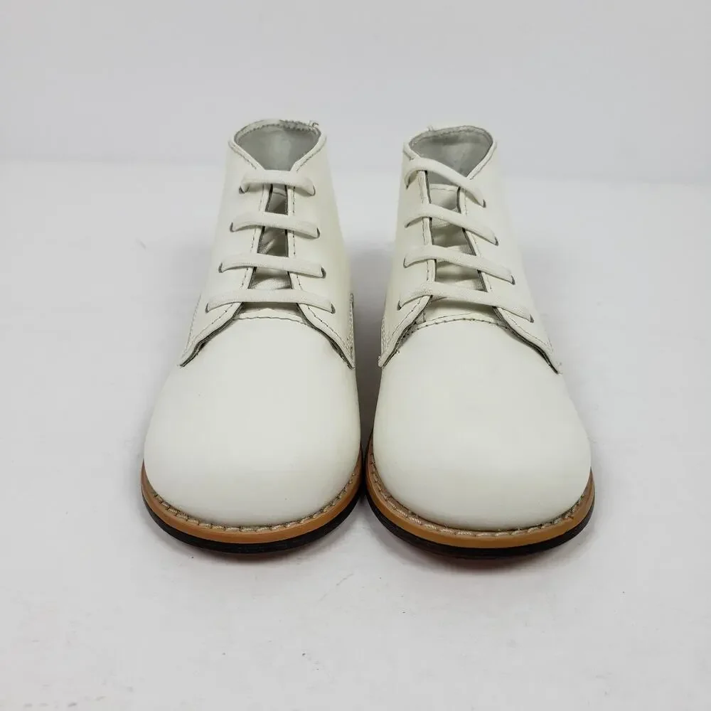 Josmo Walker Unisex Baby Size 6.5 White Genuine Leather First Walker Infant Shoe